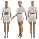 Sexy Crop Top And Shorts 2 Piece Sets HHF-99125