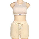 Casual Solid Color Tank Top Shorts Set XEF-K21S13113