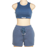 Casual Solid Color Tank Top Shorts Set XEF-K21S13113