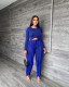 Solid Long Sleeve Top+Tassel Pants Two Piece Sets MIL-L343
