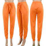 Plus Size Solid Casual Sports Pants OY-6376