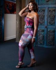 Plus Size Printed Tube Top And Pants 2 Piece Sets ME-6117