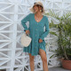 Casual Long Sleeve V Neck Mini Dress MA-Y521