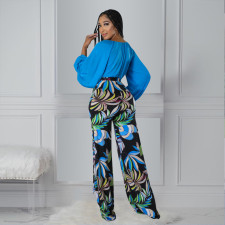 Sexy V Neck Long Sleeve Sashes Pants 2 Piece Sets FENF-249
