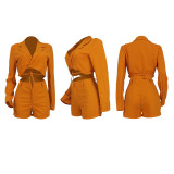 Sexy V Neck Blazer Coat And Shorts 2 Piece Sets QZYD-1155