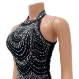 Sexy Nightclub Mesh Hot Diamond Tassel Dress GOSD-OS6791