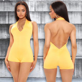 Fashion Sexy Solid Backless Rompers GOSD-XM1221