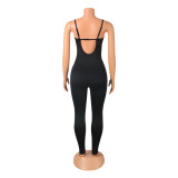 Fashion Sexy Color Block Sling Tight Jumpsuit GOSD-OS6346