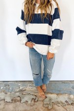 Casual Loose Patchwork Pullover Sweatshirt Top GWDS-9001