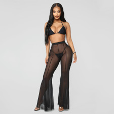 Fashion Sexy Mesh See-Through Flared Pants(Without Panties) GOSD-OS6623