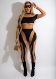 Plus Size Sexy Mesh Patchwork Tight Jumpsuit MUE-7465