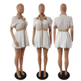 Casual Short Sleeve High Waist Mini Dress GDYF-6917