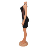 Sexy Skinny Mesh Splice Long Sleeve Jumpsuit GOSD-OS6586
