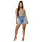 Plus Size Denim Ripped Hole Jeans Shorts MUE-2841