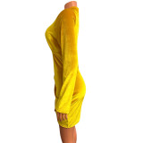  Velvet Long Sleeve Mini Dress GOSD-OS6363