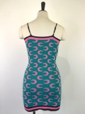 Fashion Sexy Print Knit Sling Dress GWDS-220426