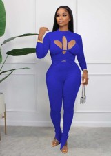 Sexy Hollow Out Long Sleeve 2 Piece Pants Sets YD-8650