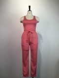 Solid Tank Top And Pants Two Piece Set GWDS-210202