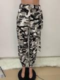 Camo Print Casual Belted Cargo Pants LSD-8247