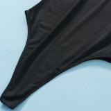 Solid Sleeveless Bodysuit Wide Leg Pants Two Piece Sets FSXF-F328