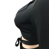 Sexy V Neck Long Sleeve 2 Piece Pants Sets GFYX-5983