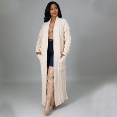Casual Knitted Full Sleeve Long Sweater Cardigan GOSD-6813
