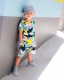 Kids Print Short Sleeve Shorts 2 Piece Set GYMF- YM008