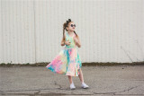 Kids Girls Tie Dye Print Sleeveless Dress GYMF-YM038