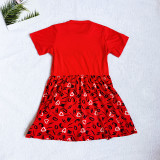 Kids Girls Print Short Sleeve Dress GYMF-YM052