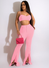 Sexy Cami Top High Waist Split Pants 2 Piece Sets ME-8197