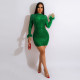 Plus Size Mesh Hot Drilling Sequin Night Club Dress NY-2560