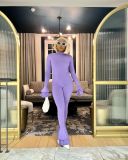 Sexy Backless Long Sleeve Flared Jumpsuit GZYF-8096