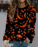 Pullover Round Neck Long Sleeve Casual Print Sweatshirt MA-Y387