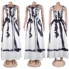 Plus Size Fashion Halloween Sleeveless Maxi Dress NY-9050