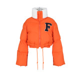 Polar Fleece Letter Embroidery Large Lapel Jacket ZSD-0507