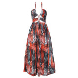 Fashion Sexy Print Big Swing Maxi Dress ZSD-0271