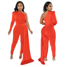 Solid Single Long Sleeve Jumpsuits YF-10301