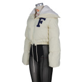 Polar Fleece Letter Embroidery Large Lapel Jacket ZSD-0507