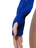 Knit Turtleneck Fake Sleeves Finger Hole Irregular Sweater CM-8639