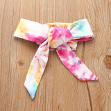 Kids Girl Tie Dye Top+Jeans Flare Pants+Headband 3 Piece Sets YKTZ-3005