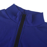 Casual Sports Zipper Long Sleeve Jumpsuit MZ-2764