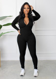 Casual Sports Zipper Long Sleeve Jumpsuit MZ-2764