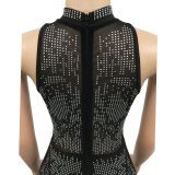 Hot Drilling Mesh See-Through Sleeveless Jumpsuit BY-6017