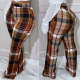 Fashion Plaid Print Straight Pants LSD-83149