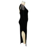 Plus Size Metal Tassel Irregular Dress NNWF-7711