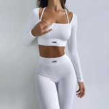 Casual Fitness Long Sleeve Yoga Two Piece Pants Set GLRF-20375