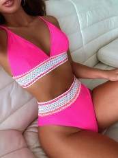 Sexy Patchwork Swimsuit Two Piece Set CSYZC758Q
