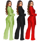 Sexy Long Sleeve Low-Cut Bandage Jumpsuit HEJ-8222