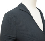 Solid Slim Zip Long Sleeve Jumpsuits YF-9981