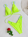 Sexy Bikinis Solid Color Bandage Two Piece Swimsuit CASF-6498